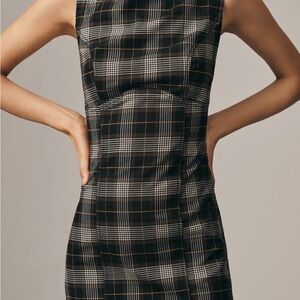Pilcro Black and White Plaid Mini Dress
